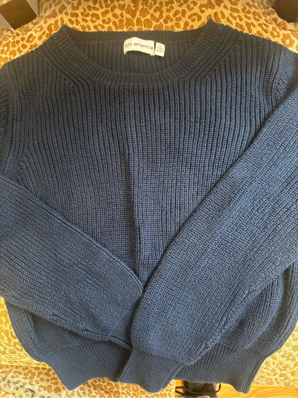 525 America Navy Ribbed Crewneck Sweater